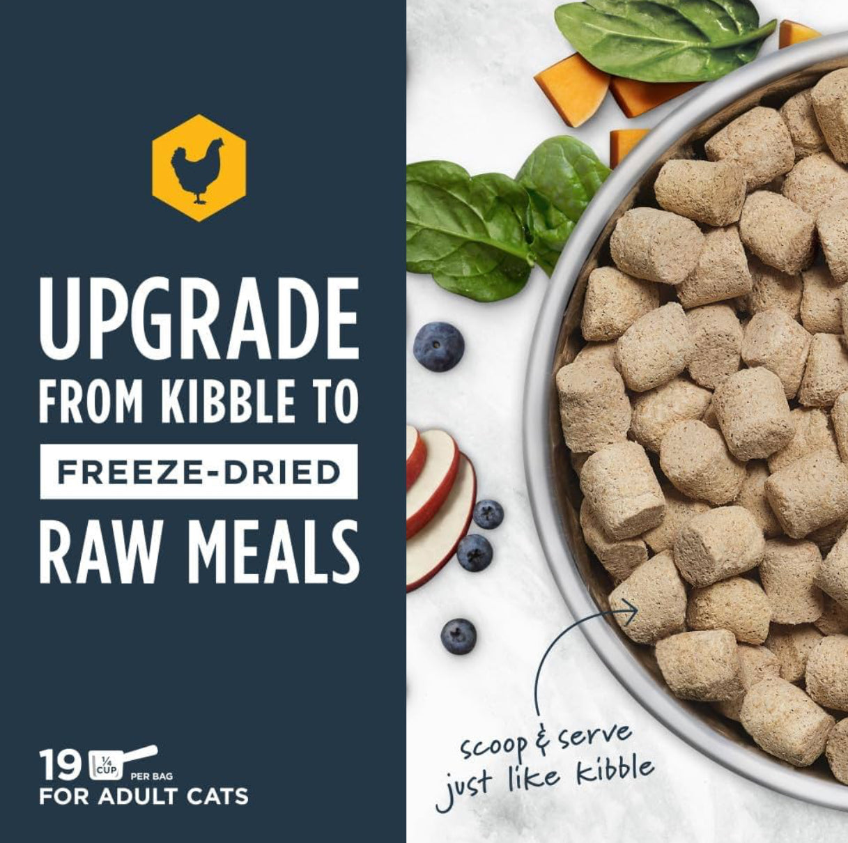 Instinct Alimentos crudos liofilizados sin granos Receta para gatos 9.5 onzas