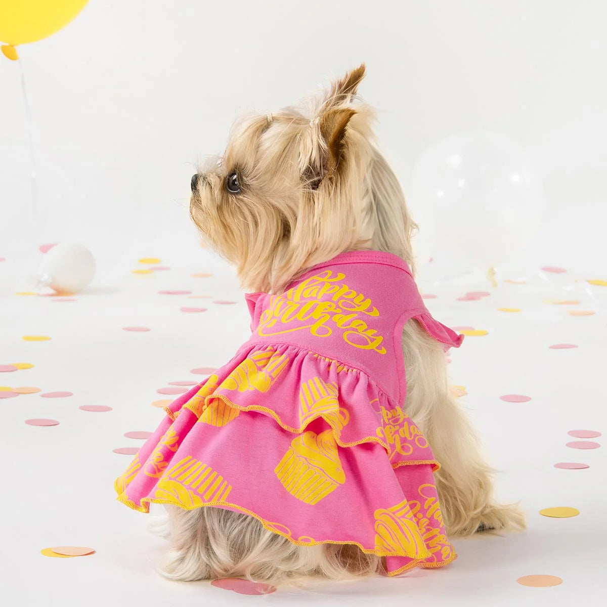 Happy Birthday Tiered Dog Dress
