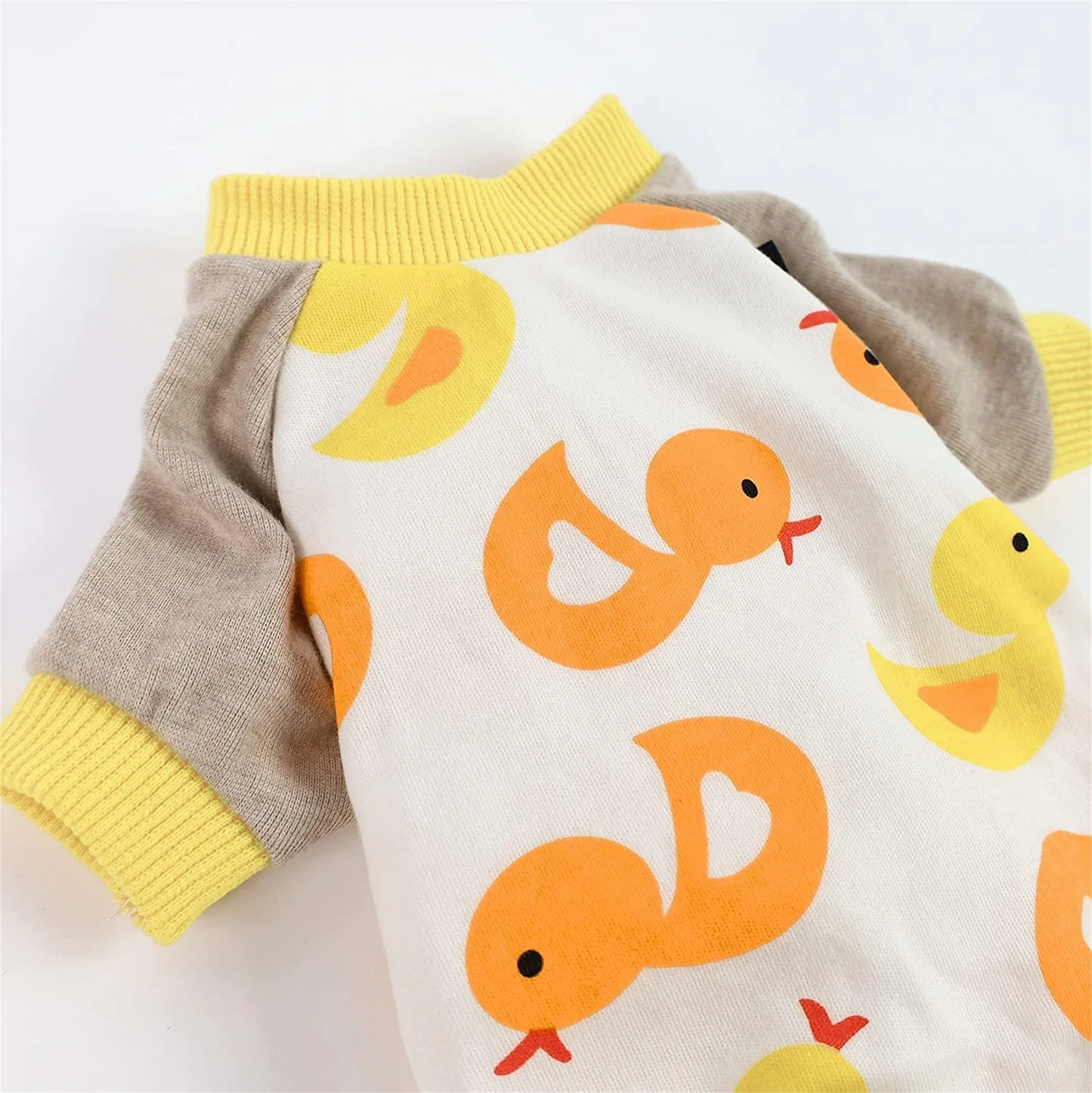 Funny Duck Print Dog Pajamas