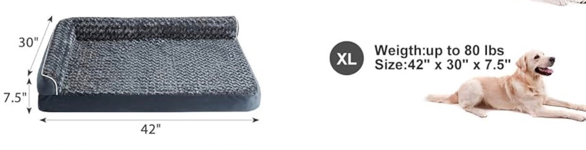 Cama ortopédica para raza mediana y grande, cobertor lavable