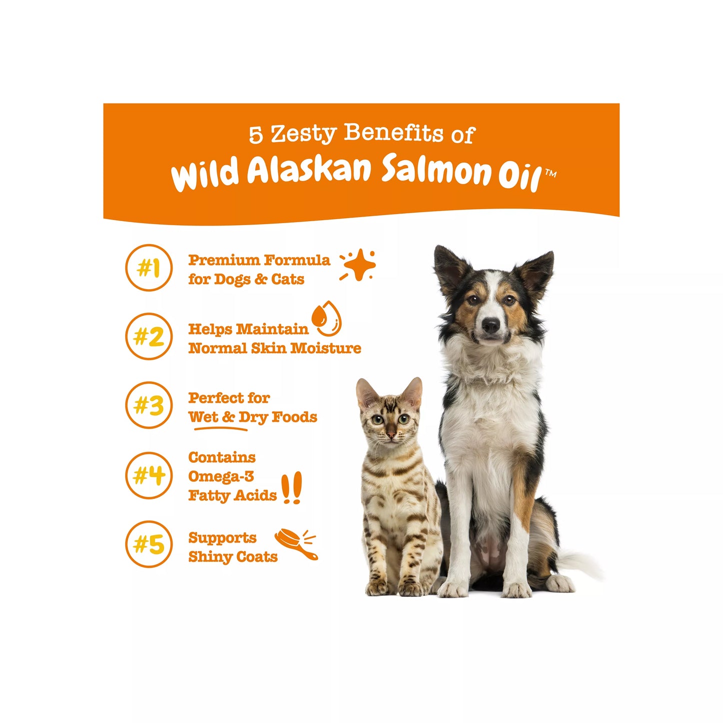 Zesty Paws Aceite de salmón salvaje de Alaska para perros y gatos