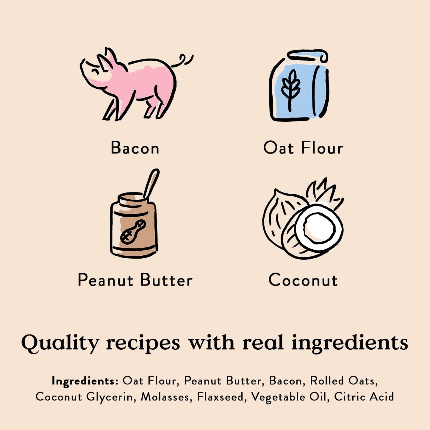 Bocce's Bakery Bac'n Nutty Golosinas suaves y masticables