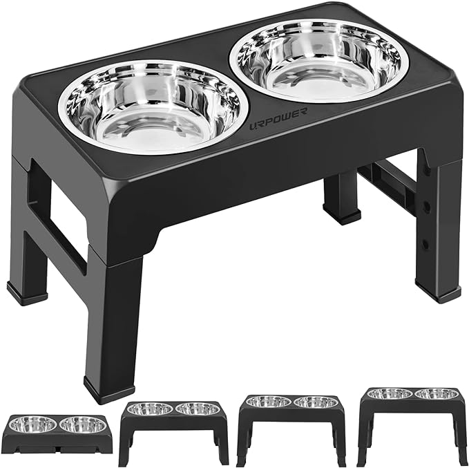 Comedero elevado ajustable para mascota URPOWER