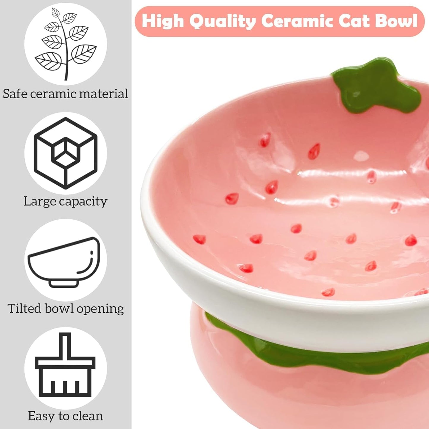 Cuenco elevado de cerámica para gatos