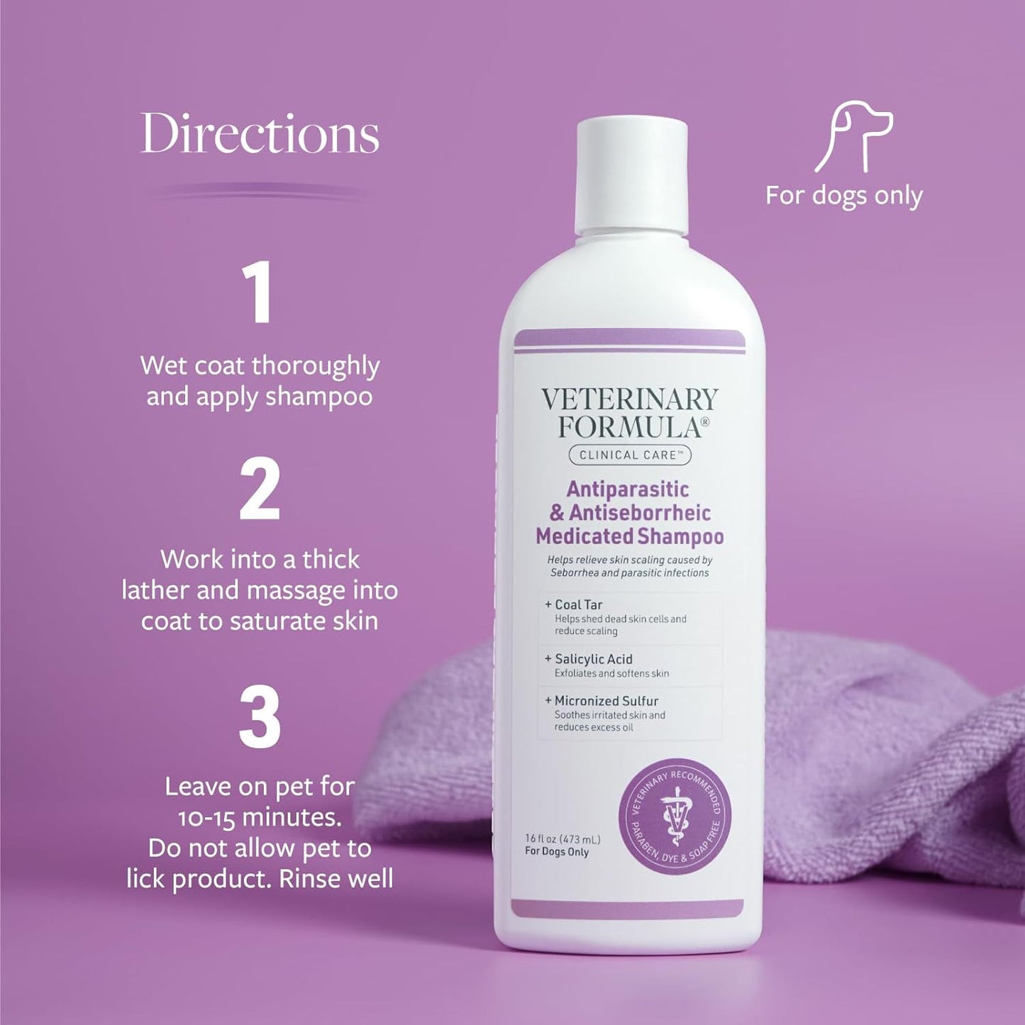 Veterinary Formula- Shampoo antiparasitario y antiseborreico para perros