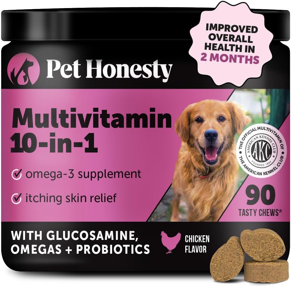 Pet Honesty - Suplemento multivitamínico para perros, 90 unidades