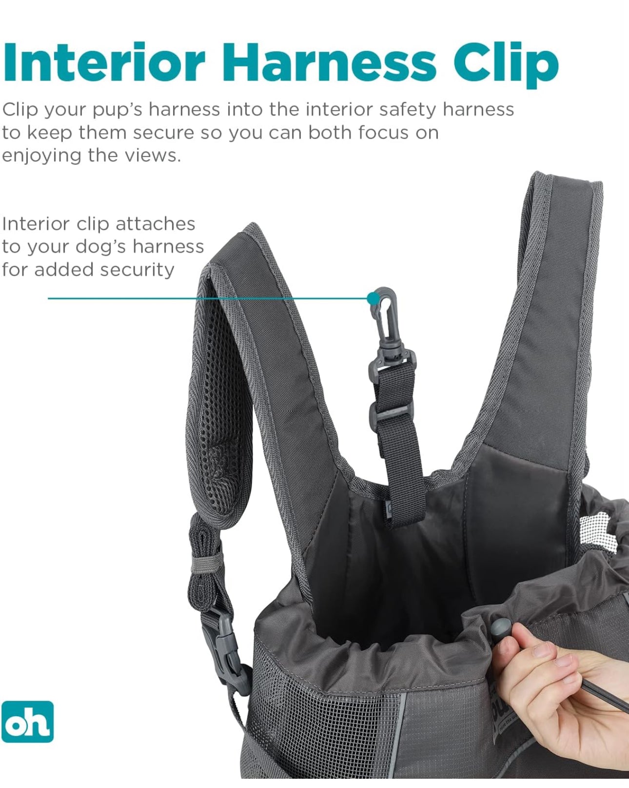 Outward Hound PupPak - Transportador frontal para perro, mediano, gris