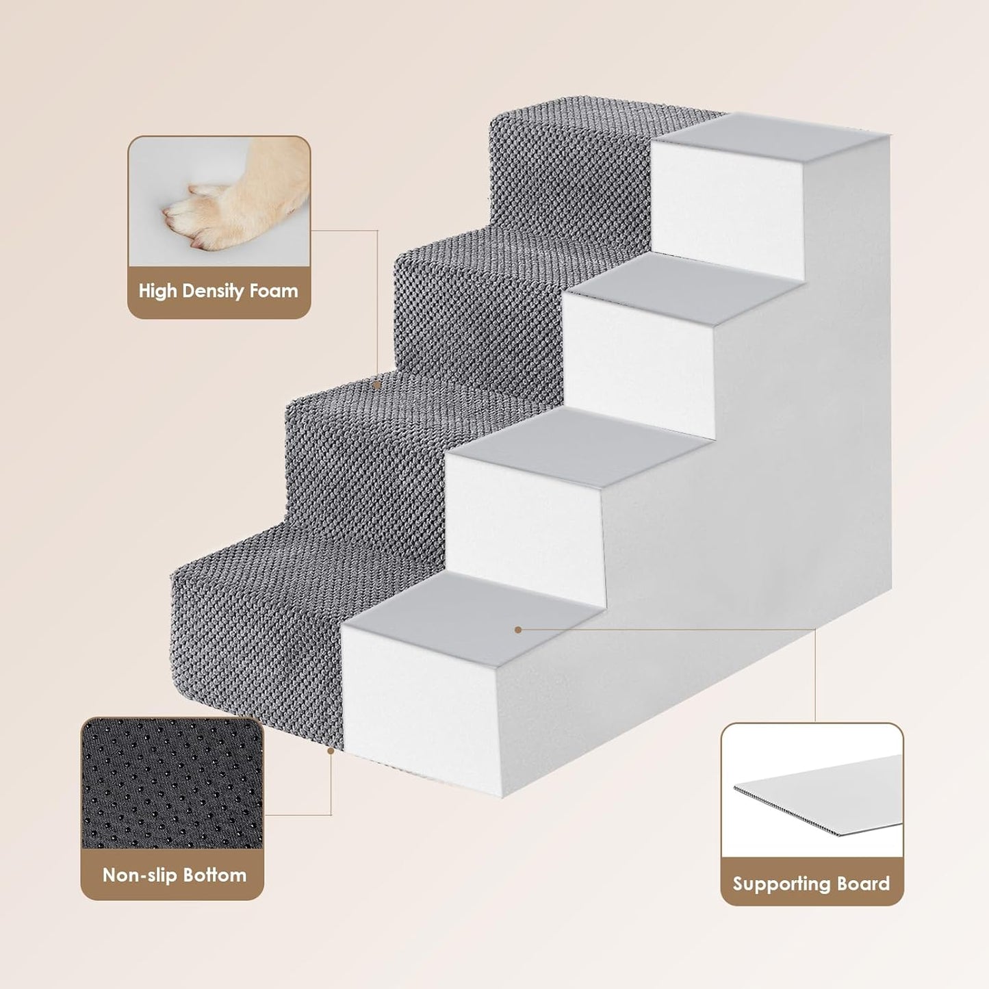 Escaleras para cama de 18 pulgadas de alto