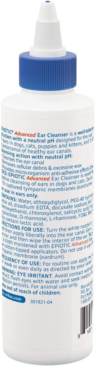 Limpiador de oídos Virbac Epi-Otic Advanced, 4 onza