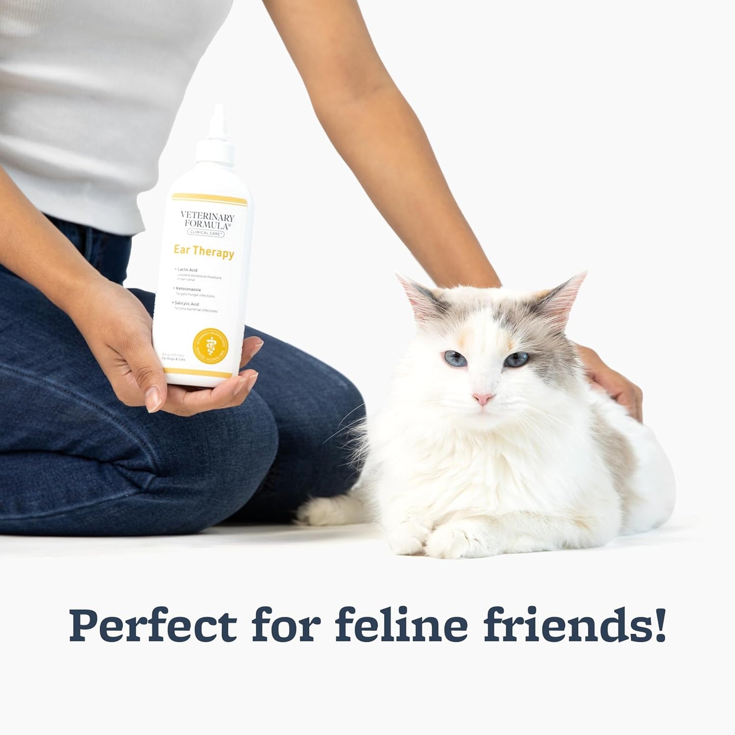 Veterinary Formula Clinical Care Limpiador de oídos para gatos y perros, 8 oz.
