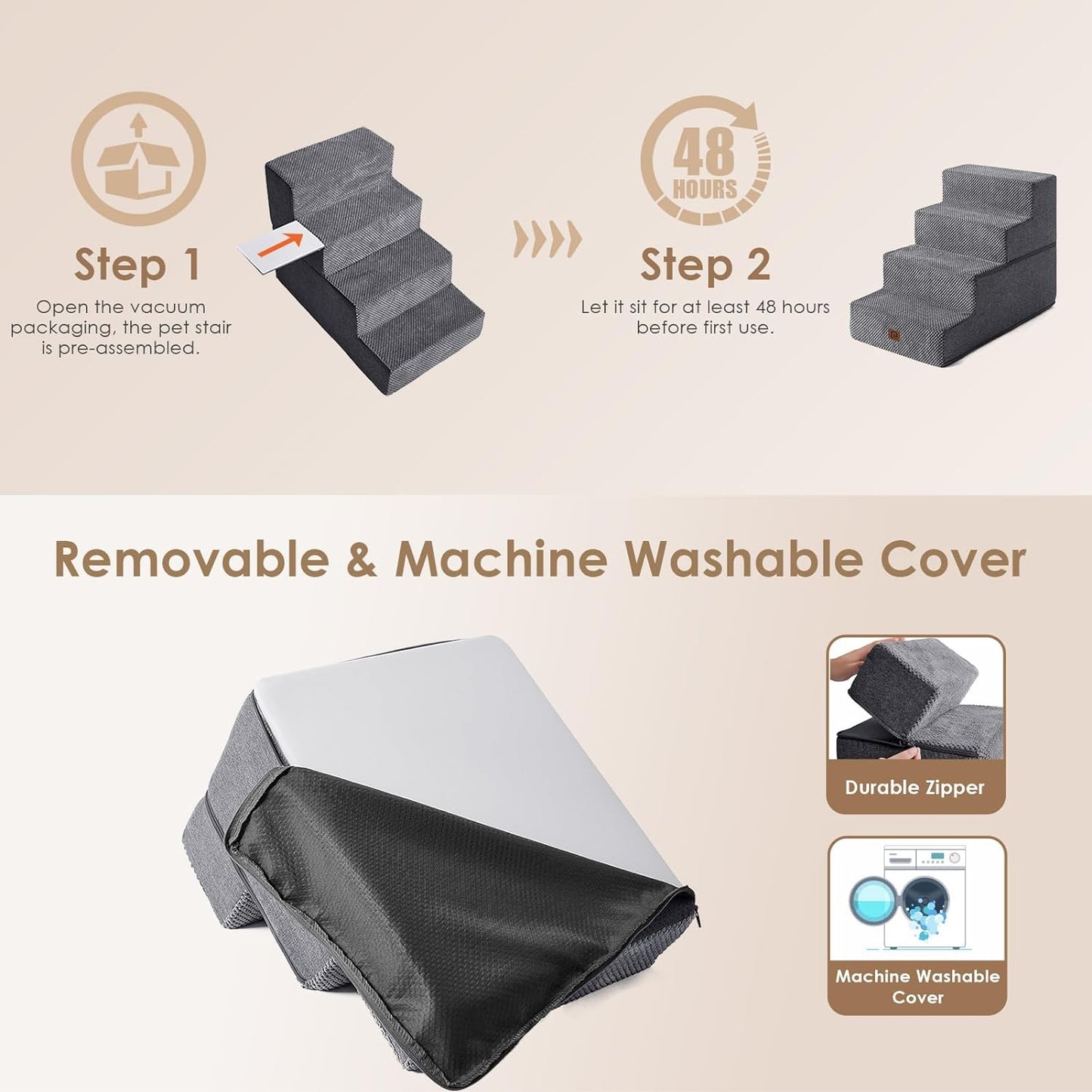 Escaleras para cama de 18 pulgadas de alto