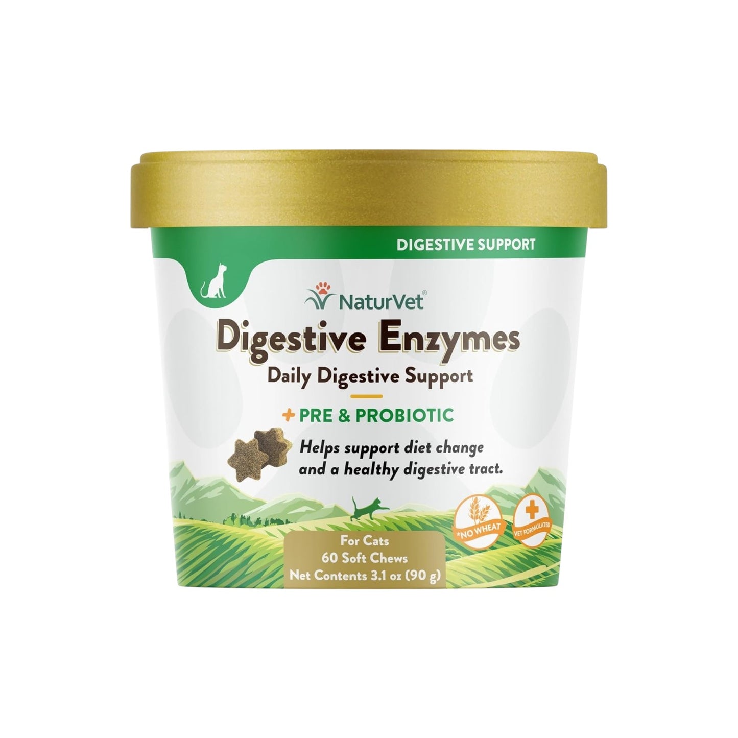NaturVet Enzimas digestivas para gatos más probióticos