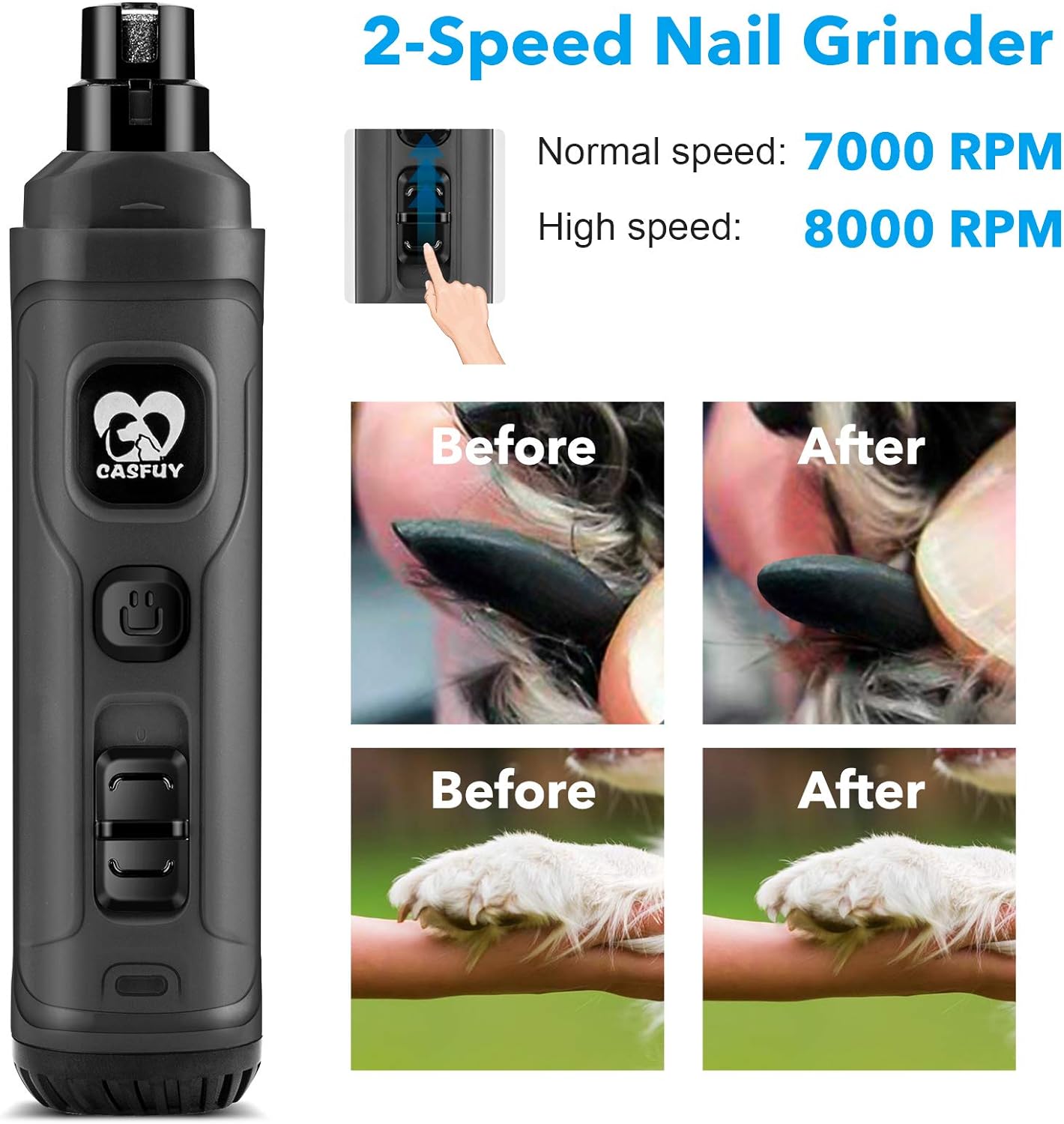 Limador de uñas con 2 luces LED