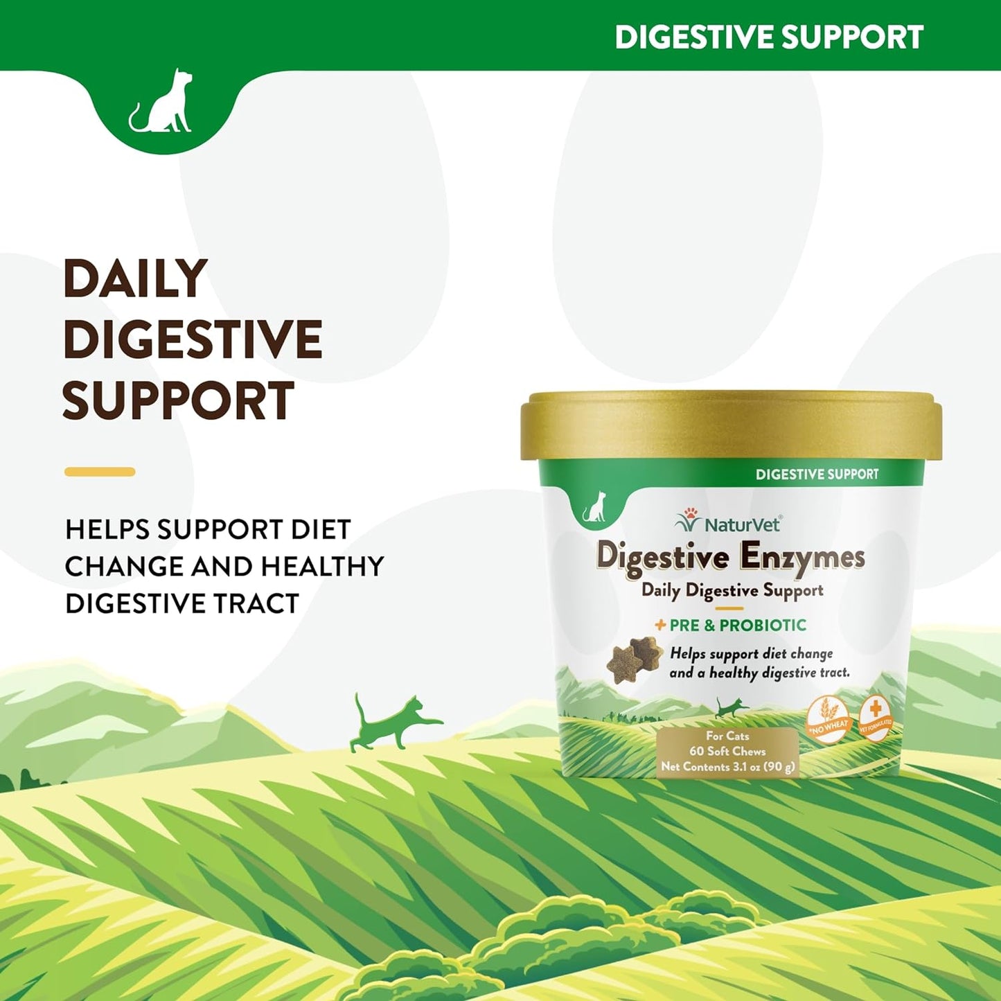 NaturVet Enzimas digestivas para gatos más probióticos
