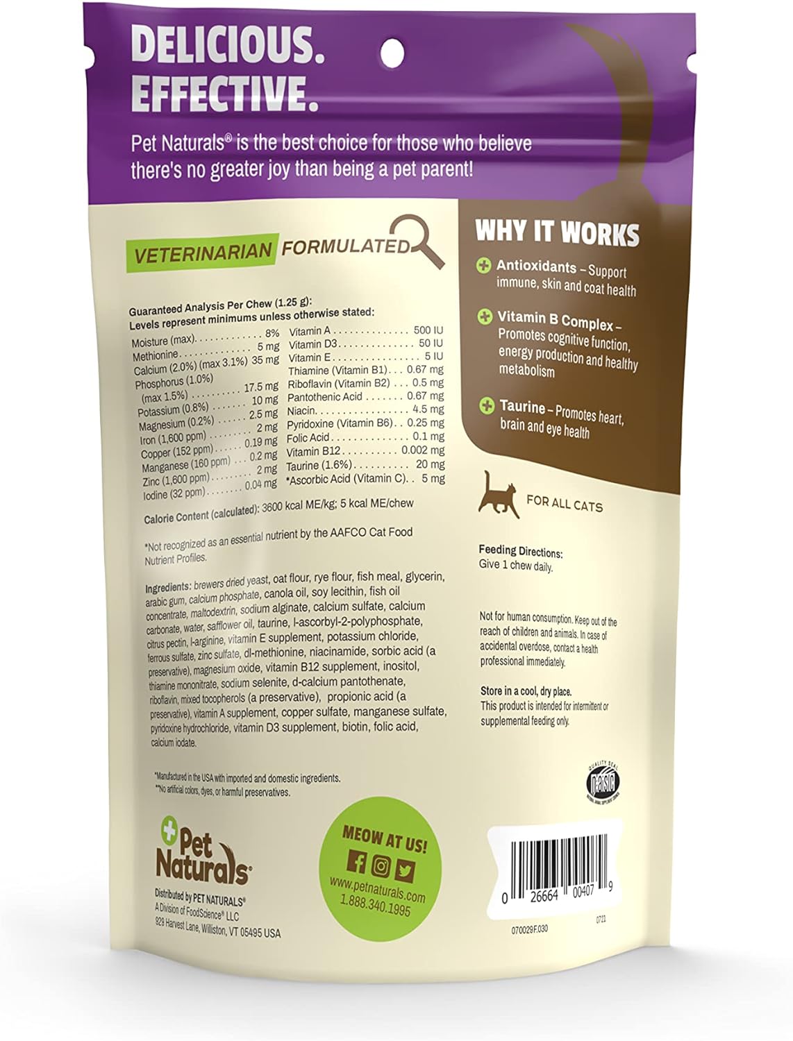 Pet Naturals Multivitamínico diario para gatos con biotina