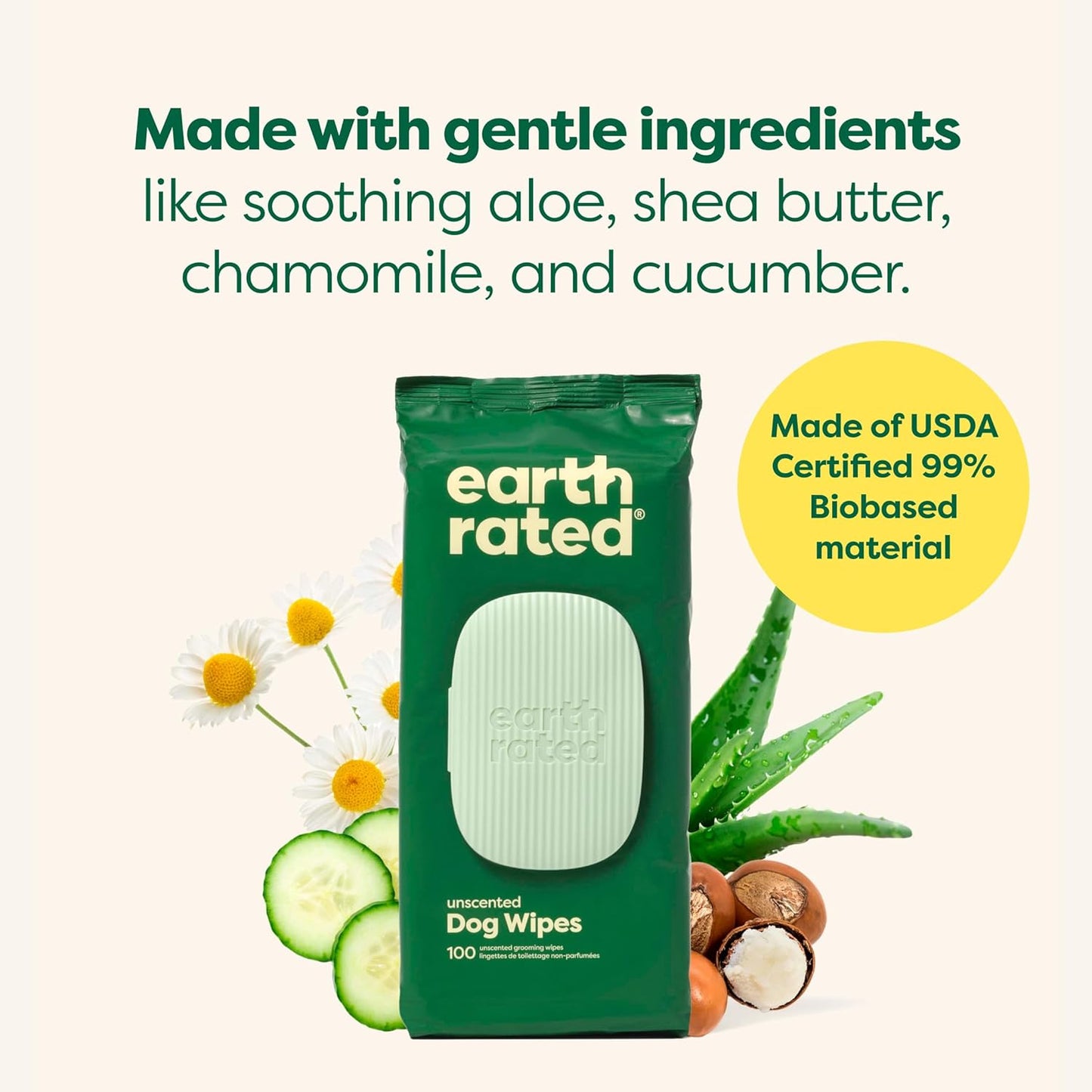 Earth Rated - Toallitas texturizadas para mascotas, para perros y gatos