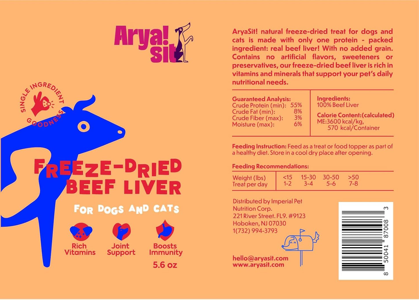 Arya sit- Freeze dried beef liver