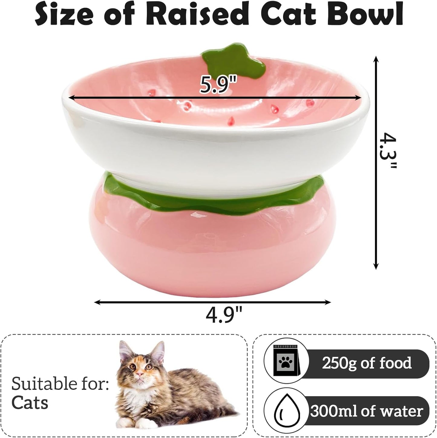 Cuenco elevado de cerámica para gatos