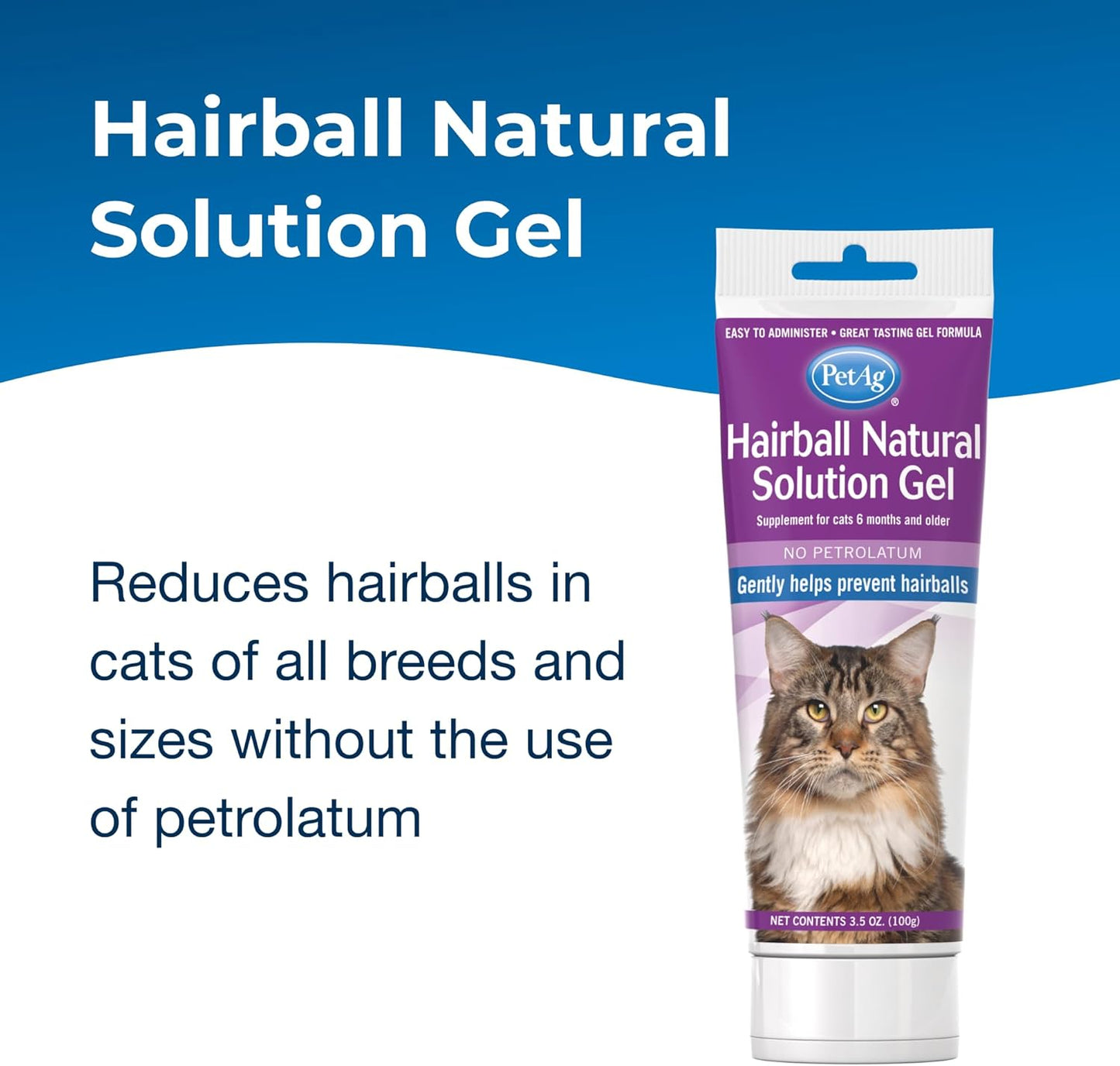 Pet-Ag Hairball - Suplemento de gel natural para gatos, 3.5 onzas, ayuda a prevenir y reducir las bolas de pelo