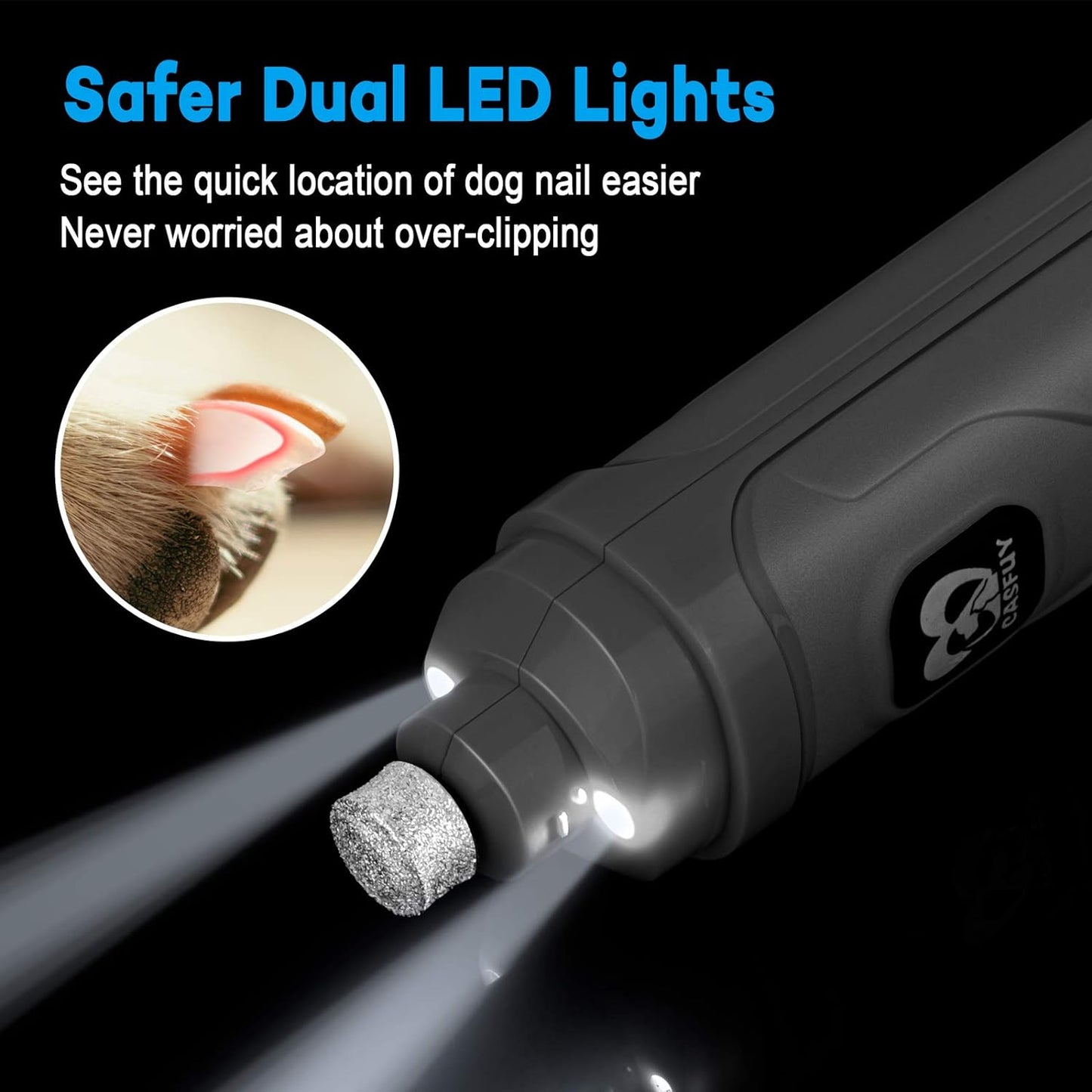 Limador de uñas con 2 luces LED
