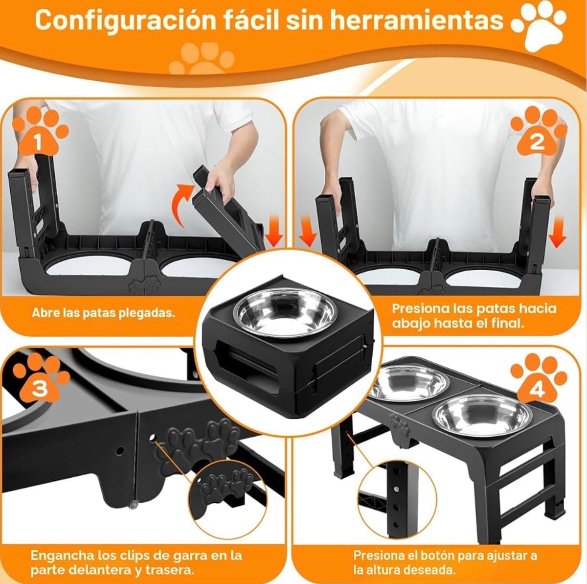Comedero elevado para perros grandes, 10 pulgadas plato