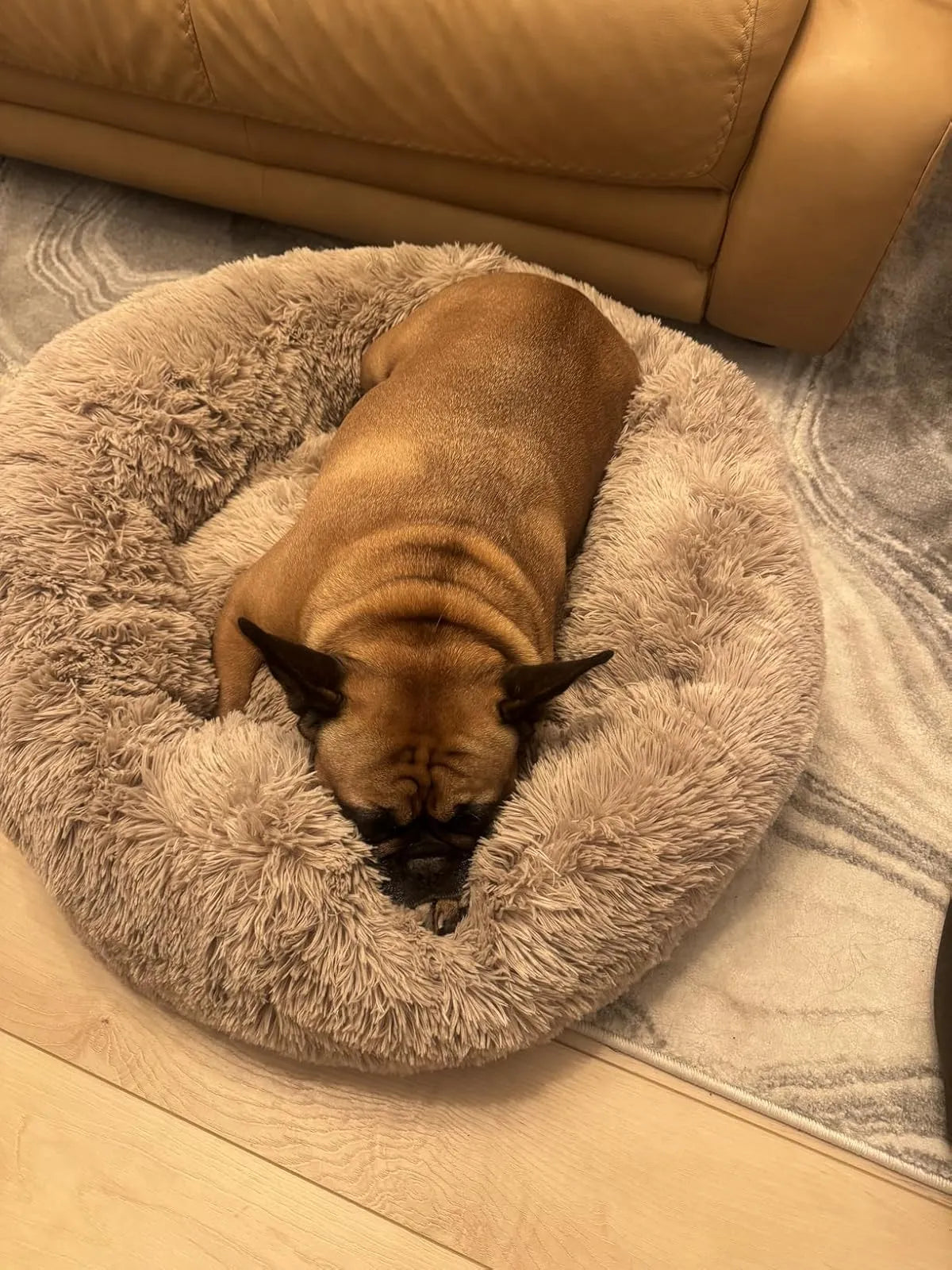 Cama relajante para perro mediano lavable (tipo dona)