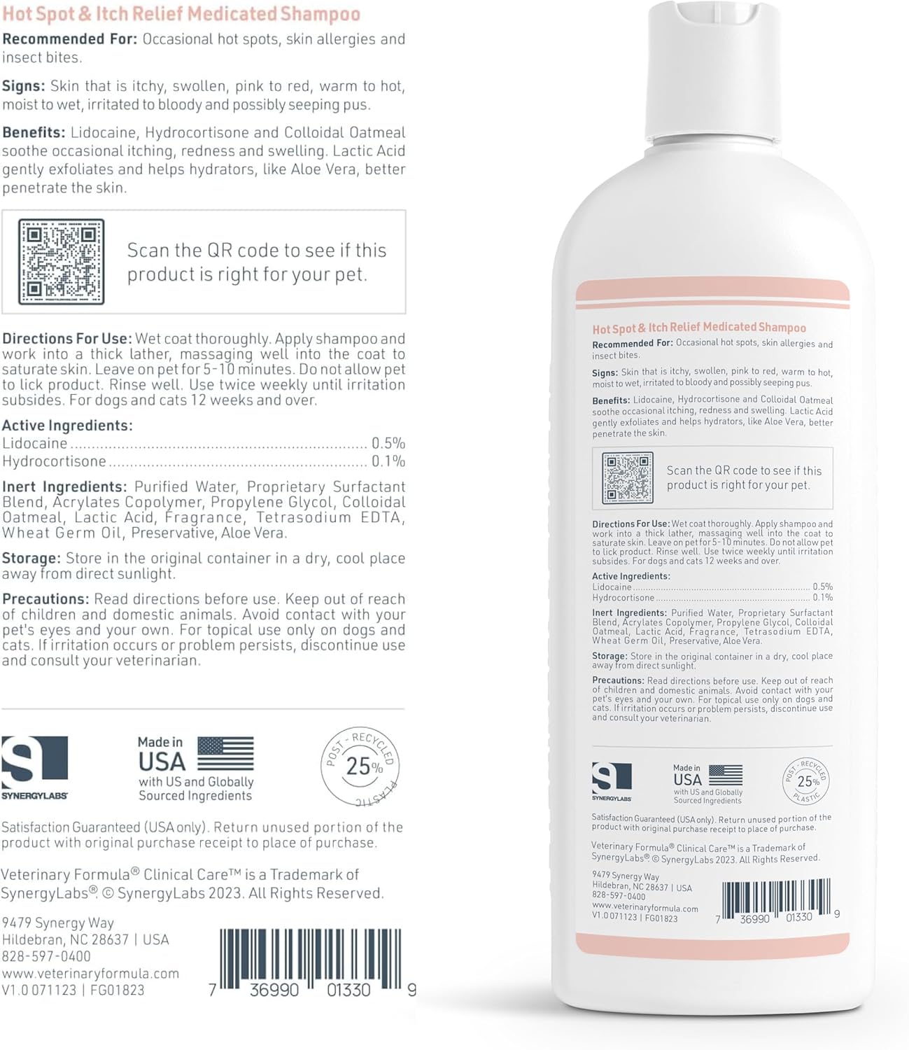 Veterinary Formula- Shampoo contra la comezón para perros y gatos