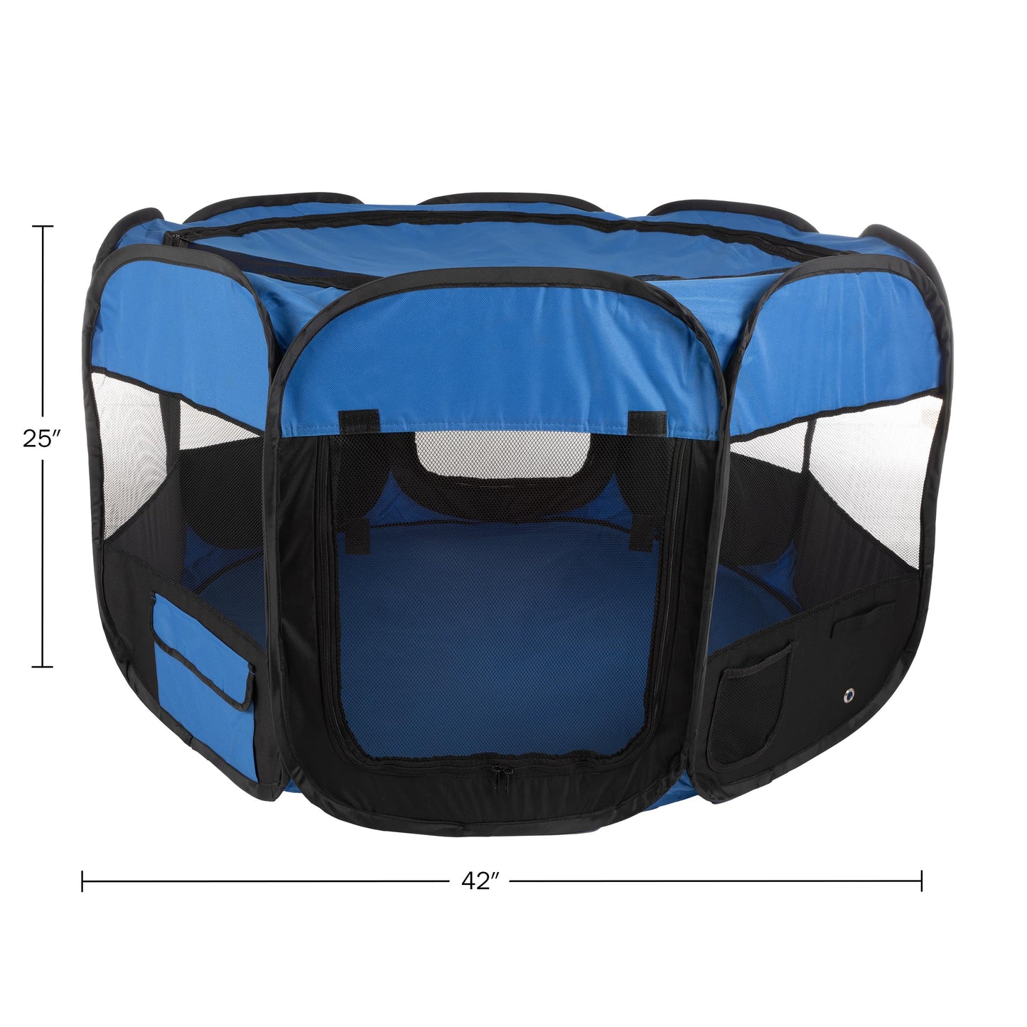 Petmaker Corral Perros Azul/negro, 42"L x 42"W x 25"H