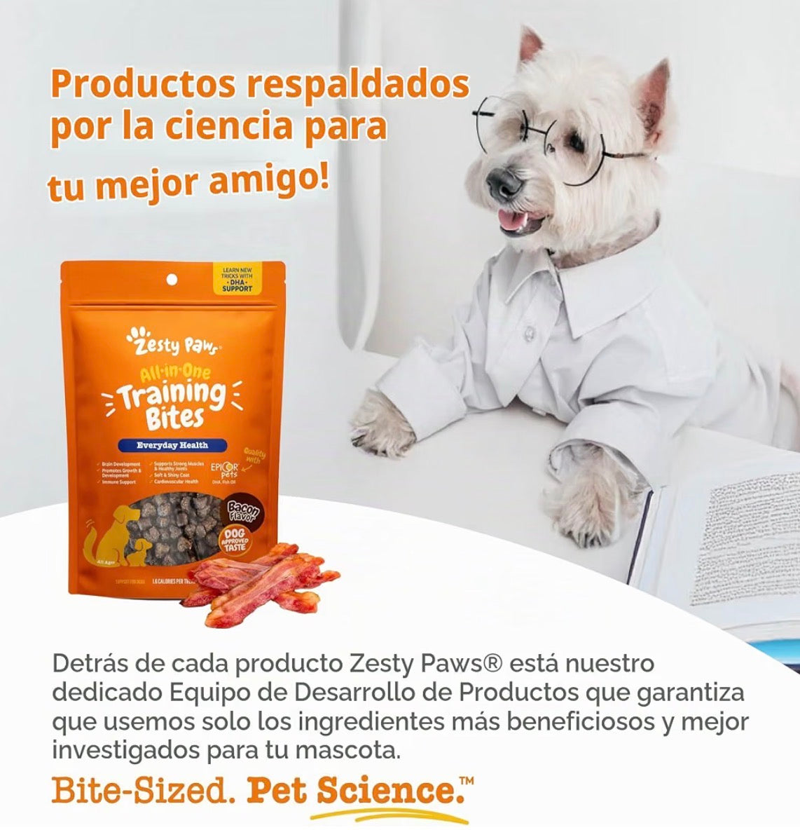 Zesty Paws Dog Training Treats - Bacon, 8 oz
