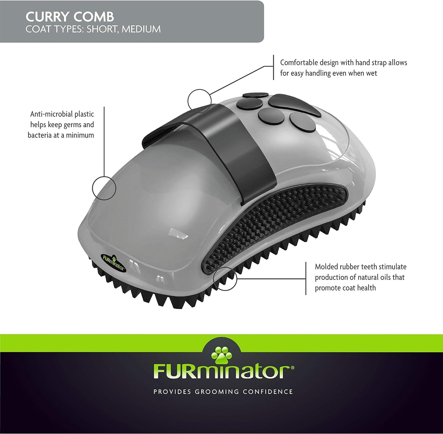 Furminator peine curry para pelaje corto y medio