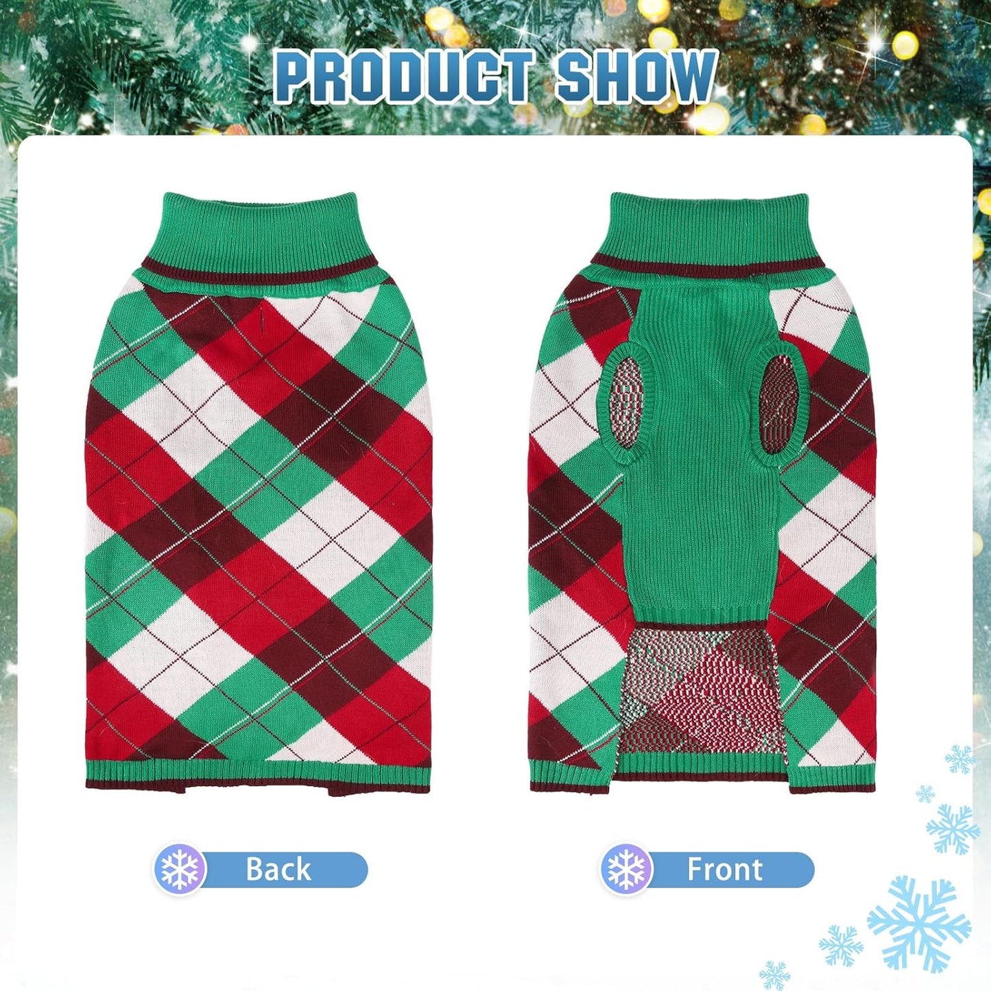 Sueter de cuadros para raza pequeña a mediana