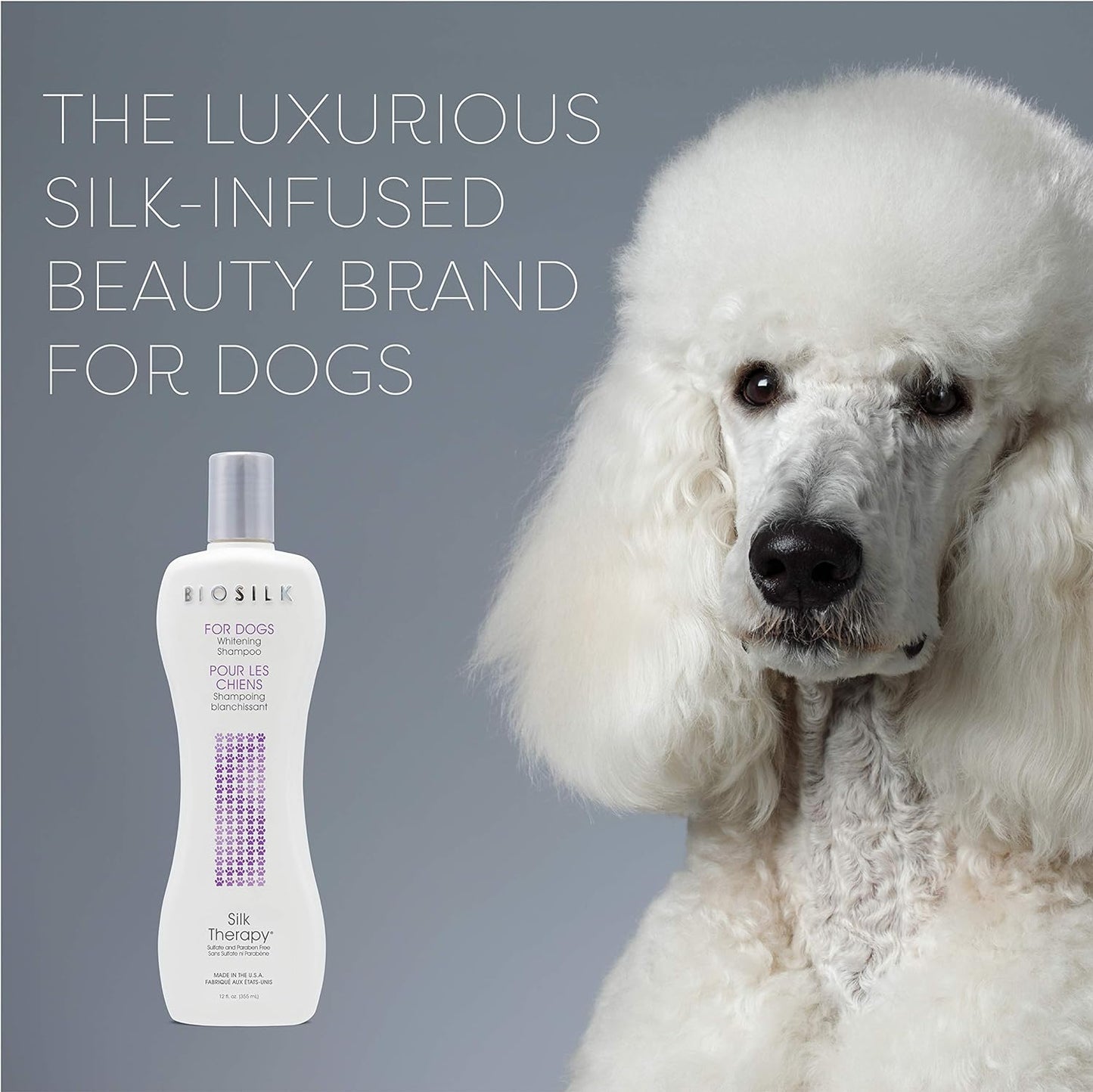 BioSilk Silk Therapy - Shampoo blanqueador para perros