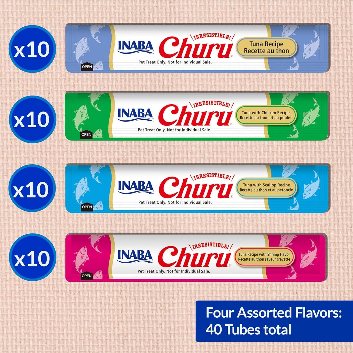 Inaba Churu Tuna & Seafood Variety Box 40PCS