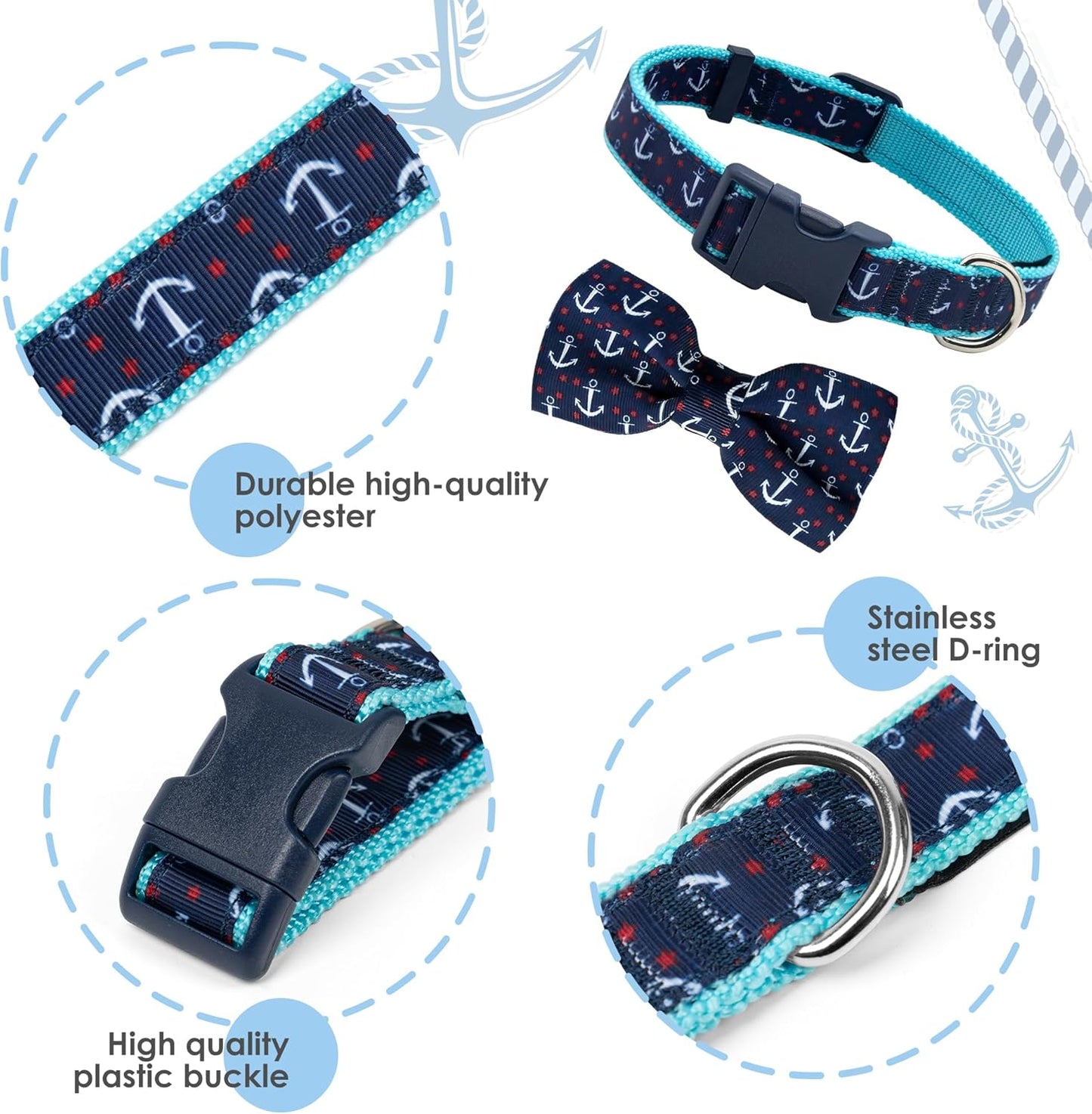 Collar de perro con corbatín