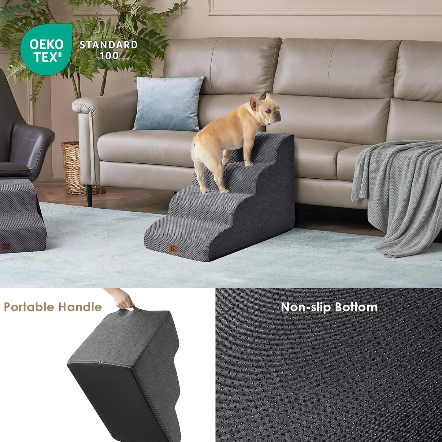 Rampa de escalera curva para perros