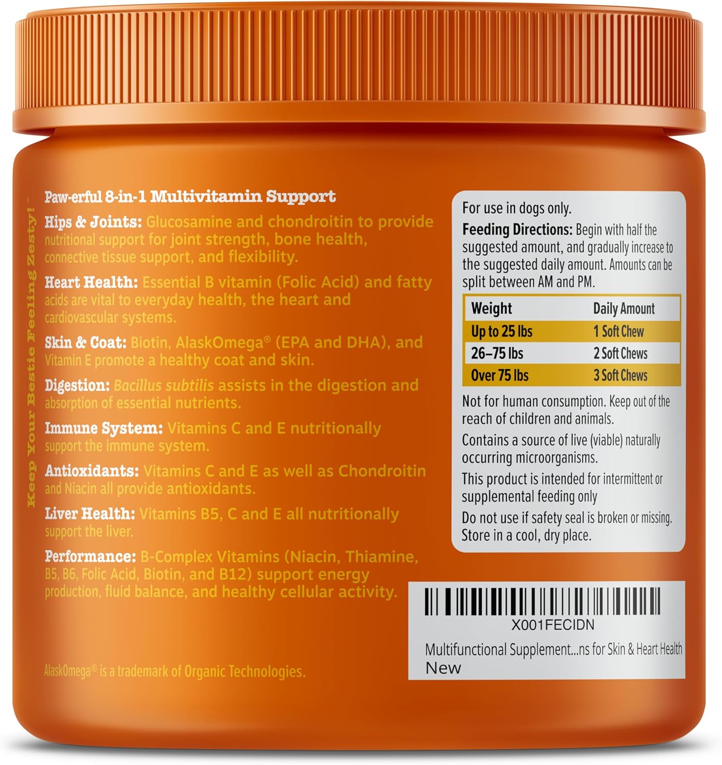 Zesty Paws 8 in 1 Multivitamínico para perros