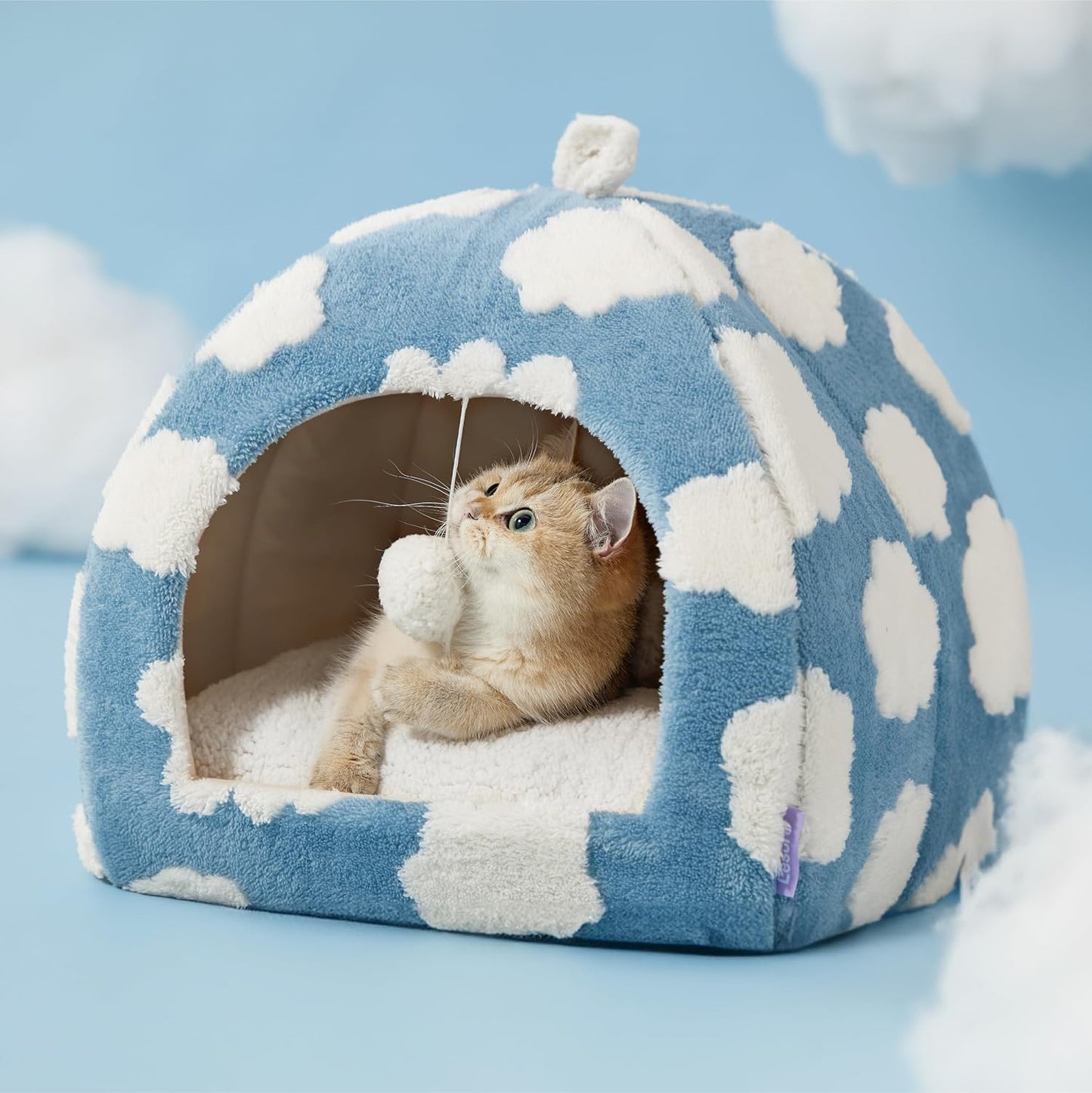 Lesure cama para gato nubes – Cama tipo cueva 2 en 1