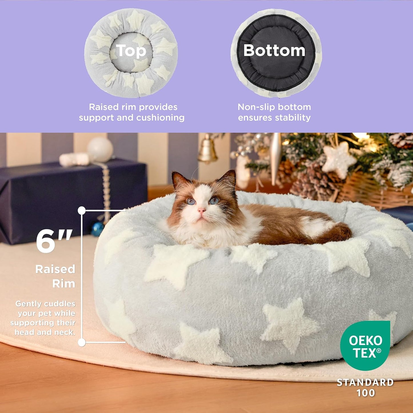 Lesure - Cama para perros pequeños y gatos en forma de dona