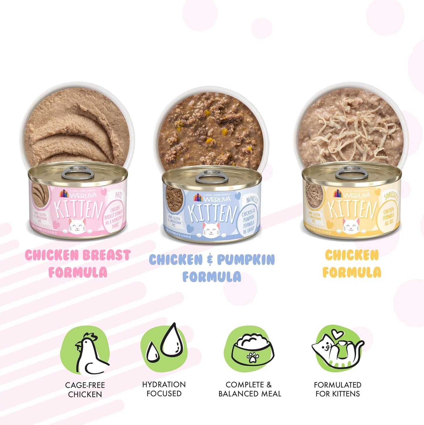 Weruva Kitten, Fur Baby Favorites Paquete variado, lata de 3 onzas (paquete de 12)