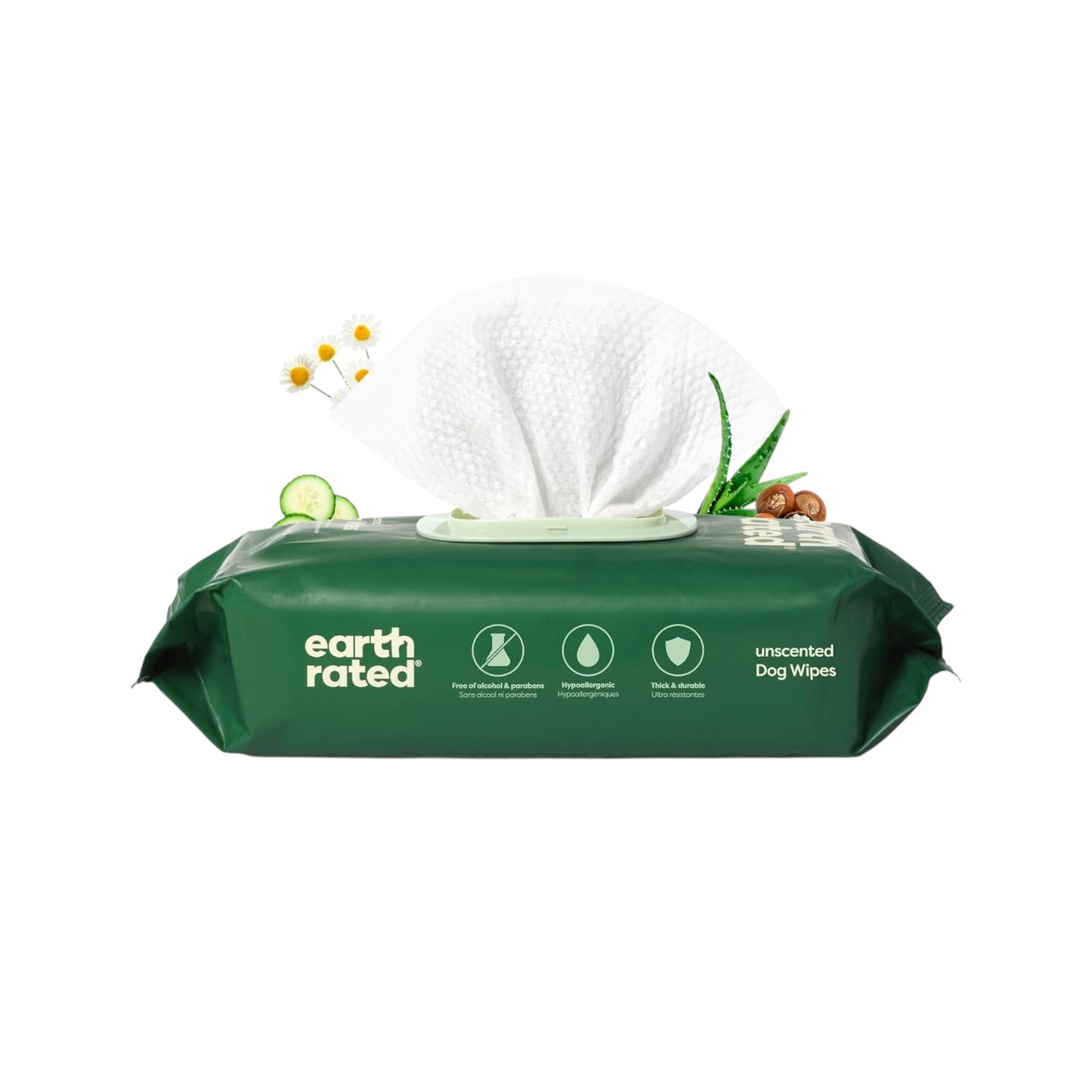 Earth Rated - Toallitas texturizadas para mascotas, para perros y gatos