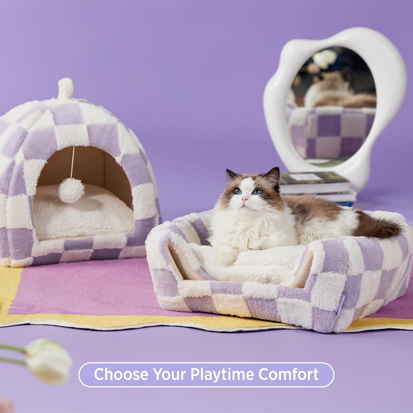 Lesure cama para gatos– Cama tipo cueva 2 en 1
