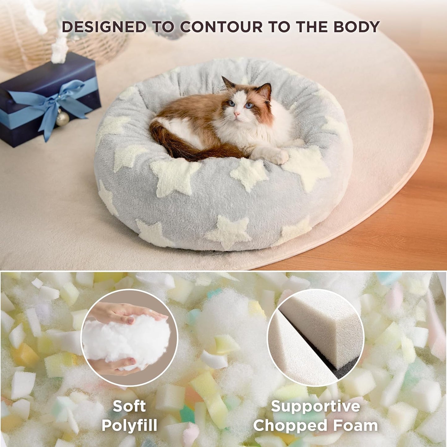 Lesure - Cama para perros pequeños y gatos en forma de dona