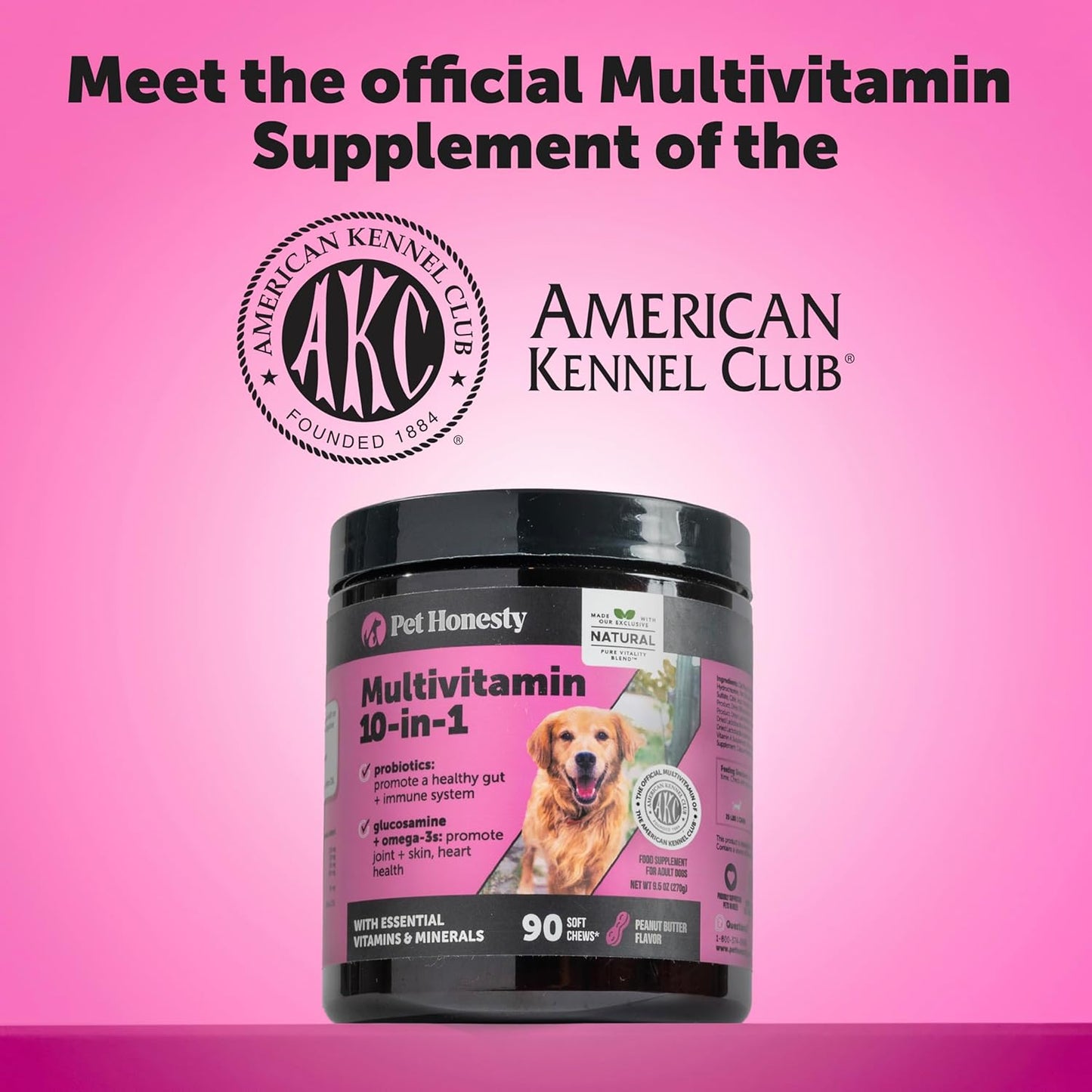 Pet Honesty - Suplemento multivitamínico para perros, 90 unidades
