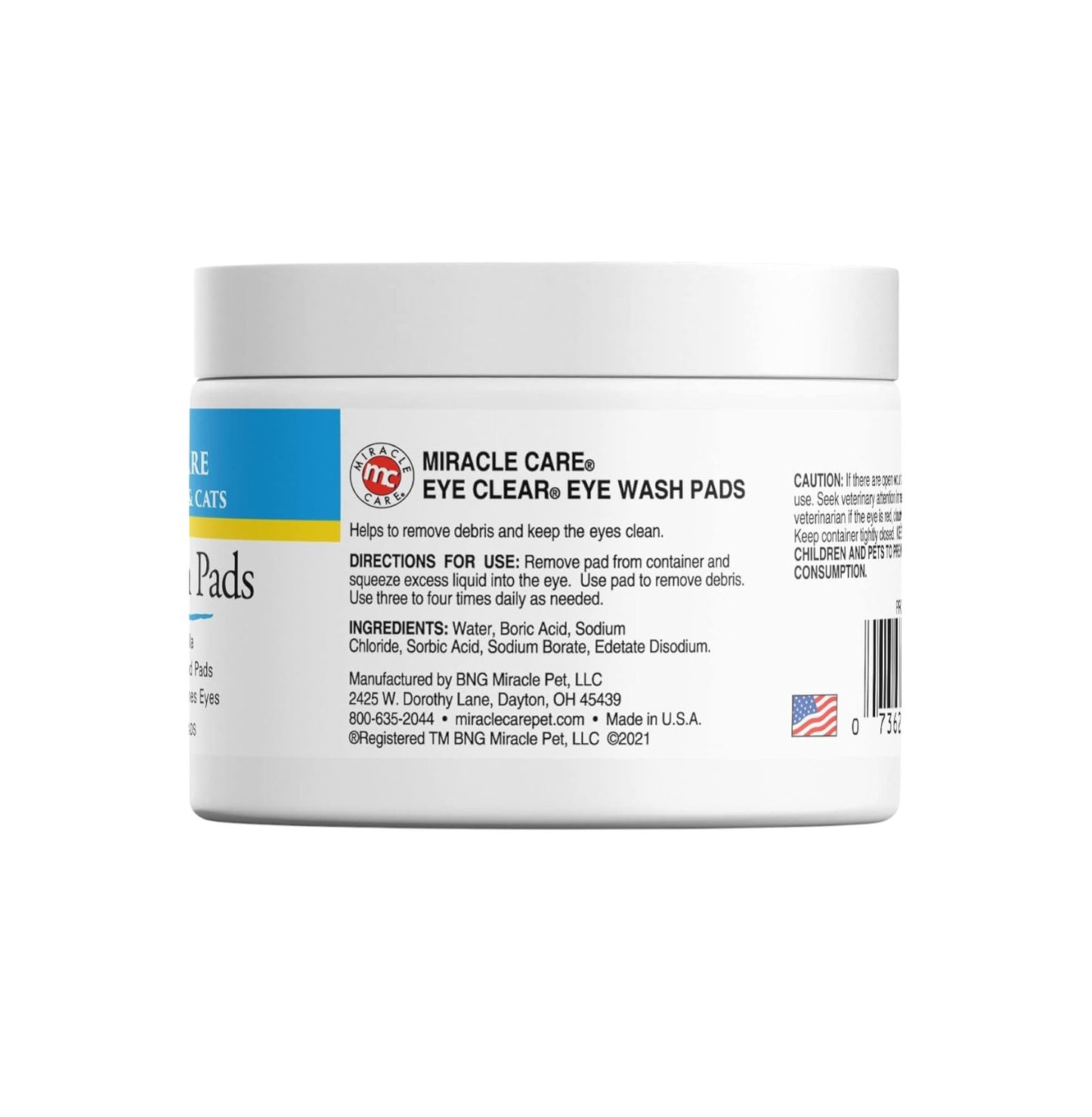 Pads para limpieza de ojos Miracle Care Eye transparente, estéril