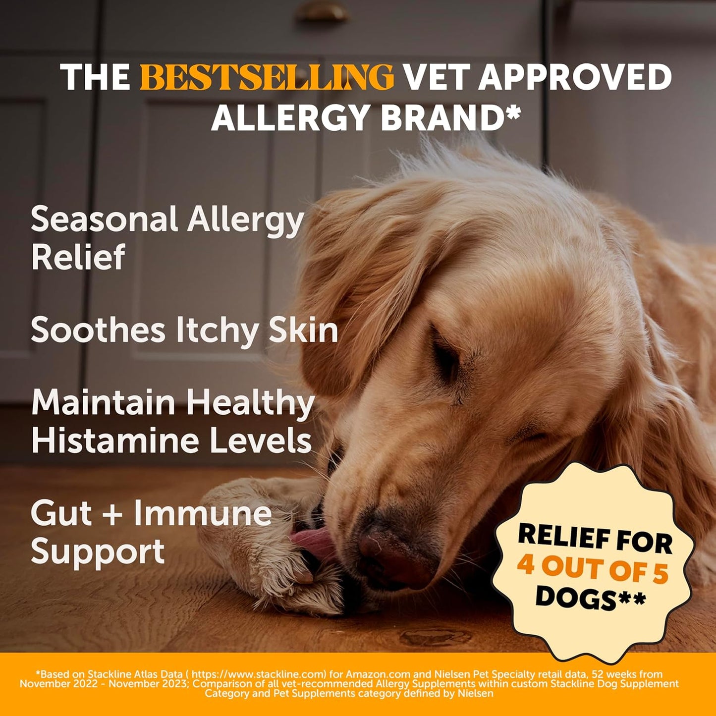 PetHonesty - Suplemento para alivio de las alergias caninas, con aceite de salmón, omega 3, colostro, prebióticos y probióticos