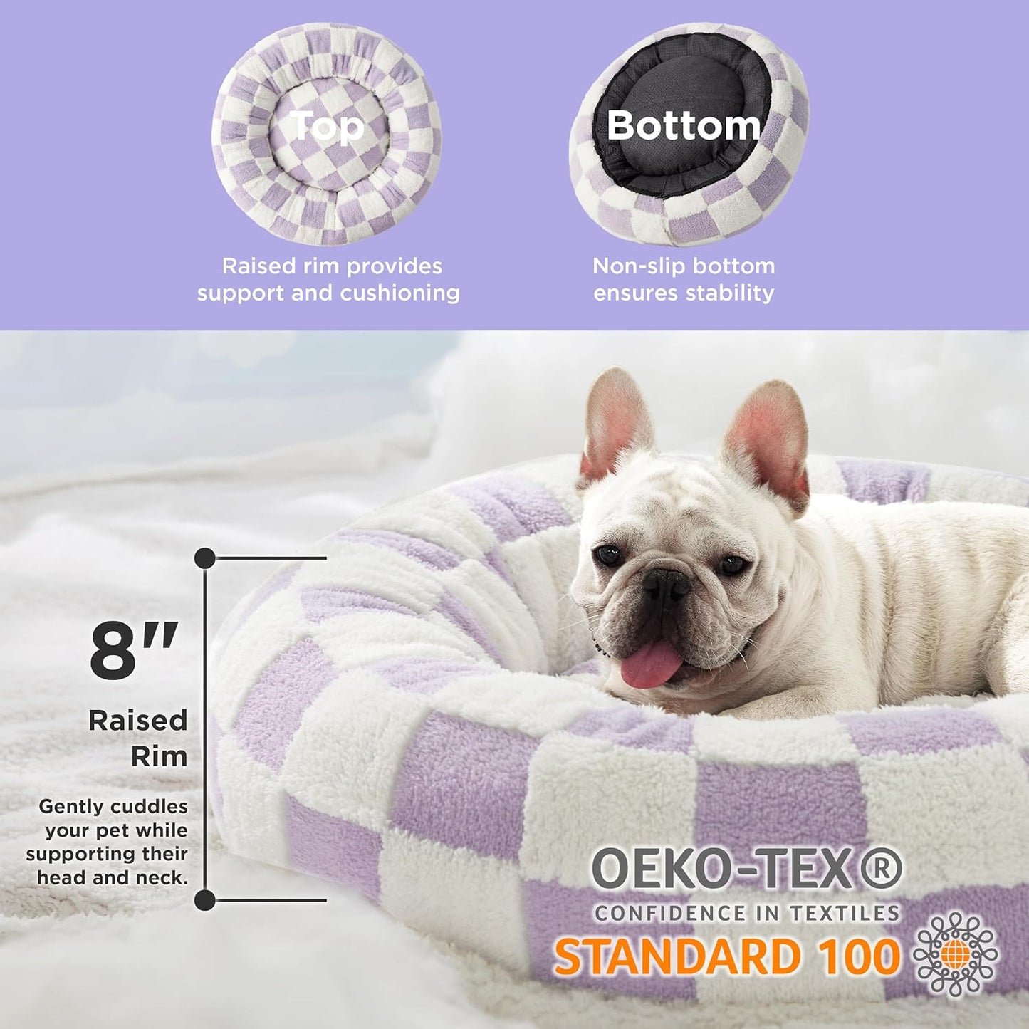 Lesure - Cama en forma de dona para perros