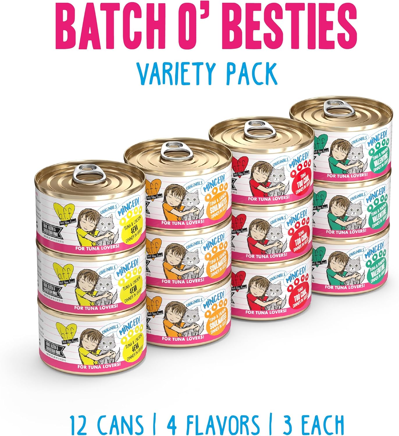 Weruva latas de comida húmeda para gatos sin granos y bolsas B.F.F. paquete 12 - 2.8 oz