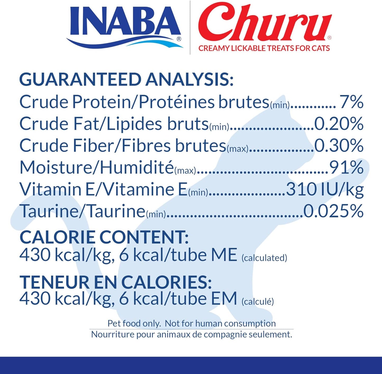 INABA Churu - Bocadillos para gatos, puré cremoso para gatos, sin cereales (paquete de 4)