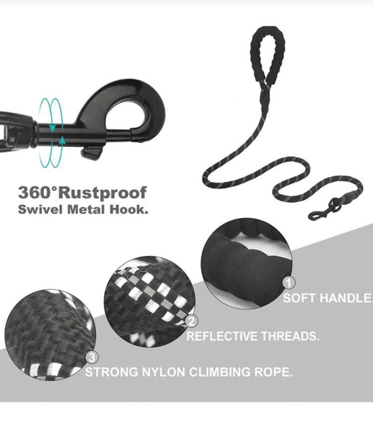 Correa para mascota resistente, 4.9 pies