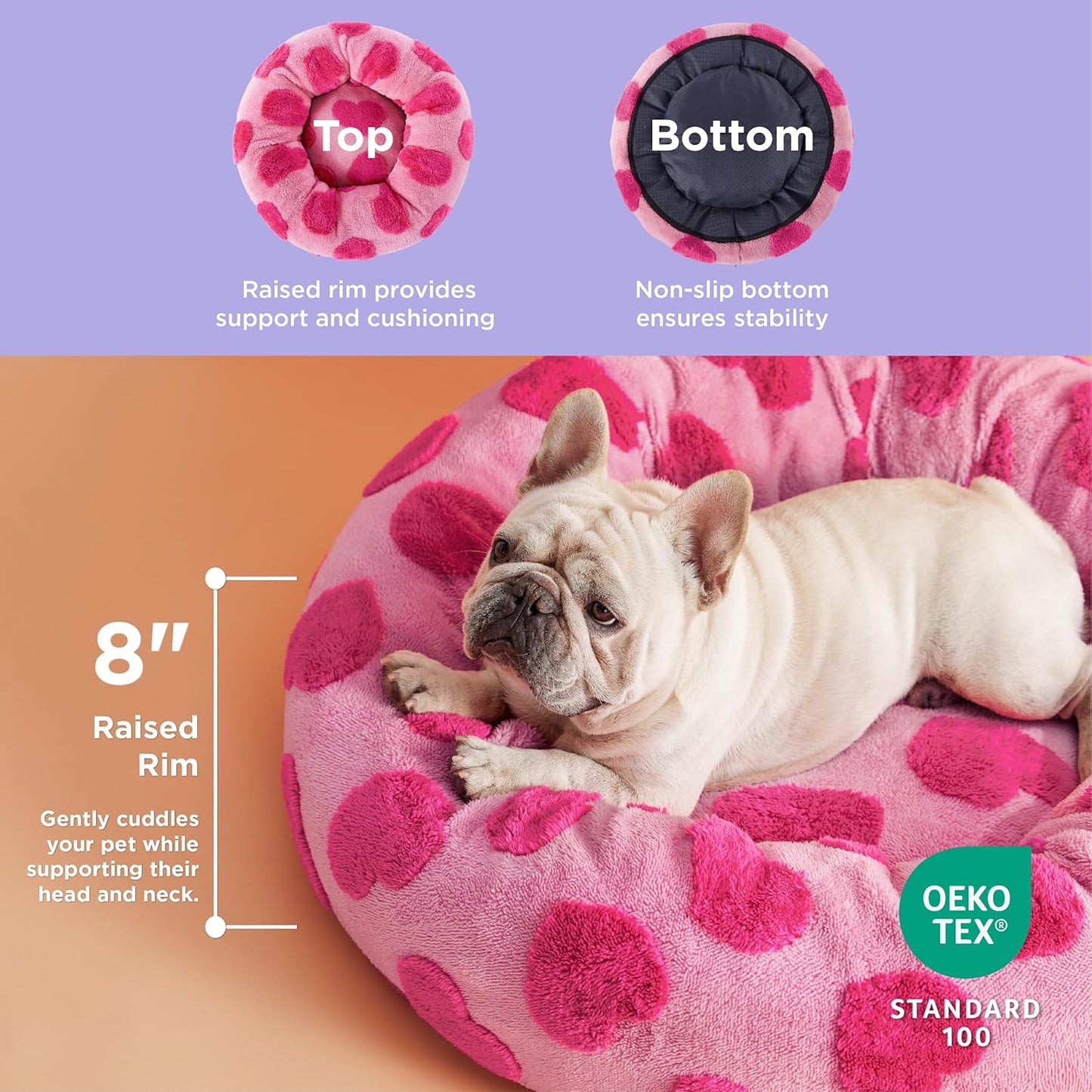 Lesure - Cama para perros medianos en forma de dona